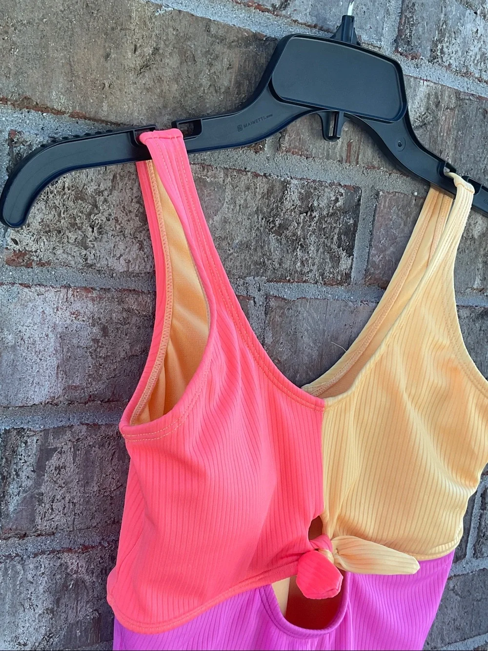 Take 50% OFF- Limited Too Colorblock Tie-Front One-Piece Swimsuit - Size-L